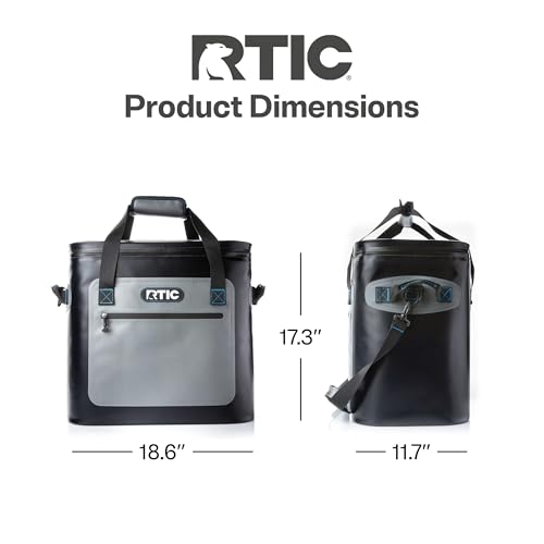 RTIC Ultra-Tough Soft Cooler 50 Can, Insulated Bag Portable Ice Chest Box for Lunch, Beach, Drink, Beverage, Travel, Camping, Picnic, Car, Trips, Floating Cooler Leak-Proof with Zipper - color: Blue/Grey