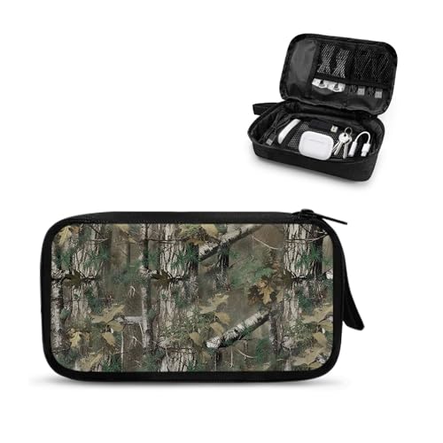 Forest Camo Print Electronics Organizer Travel Case Cord Cable Charger Organizer Bag Travel Accessories Essentials for Women Men Tech Pouch for Phone Power Bank SD Card USB - color: Forest Camo Print