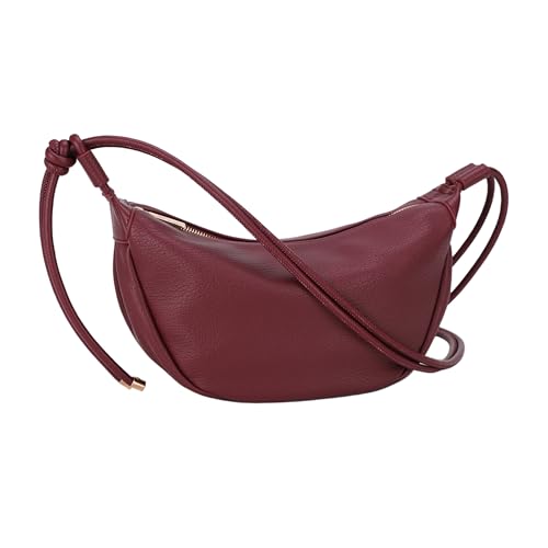 Mali&Lili Hobo Shoulder Bag for Women, Aria Convertible Crossbody Bags for Women, Vegan Leather purses, Shoulder Handbags - color: Sour Cherry