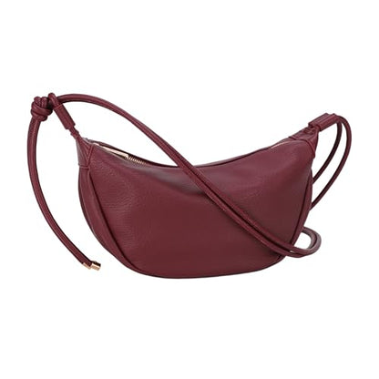 Mali&Lili Hobo Shoulder Bag for Women, Aria Convertible Crossbody Bags for Women, Vegan Leather purses, Shoulder Handbags - color: Sour Cherry