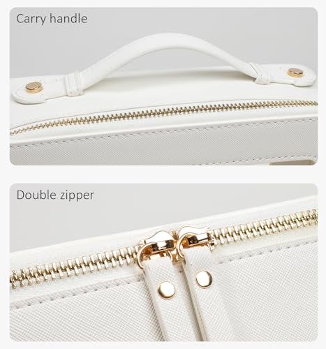 LETGO Clear Makeup Bags - TSA Approved Toiletry Bags with Zipper, Makeup Organizer for Carry-on Travel Essentials, Cosmetic Bags for Women & Men (Large White) - color: White, style: Large