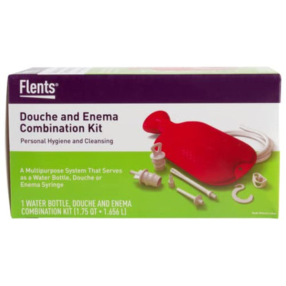 Flents Douche and Enema Combination Kit for Men and Women, Large Capacity, Multipurpose Cleaning System for Personal Hygiene, Colon Detox Cleanse, Made with Comfortable Material, (1.66 L) (Pack of 2) - size: 1.66 Liter + Enema Kit (Pack of 2)