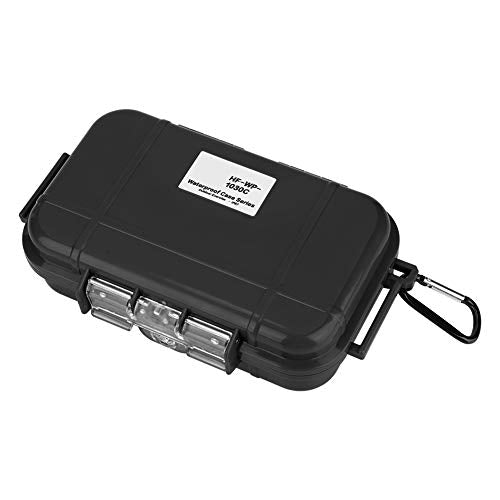 Outdoor Storage Case,Portable Durable Shockproof Waterproof Carry Box Container for Outdoor Survival Fishing - color: Black