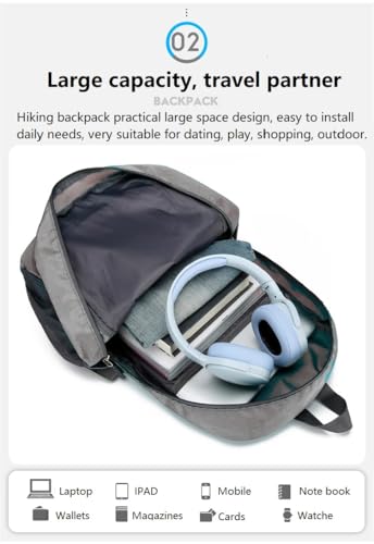 Ultra Lightweight Packable Hiking Backpack Small Foldable Travel Hiking Camping Daypack Casual Outdoor Day Bag for Men Women 25L - color: Gray