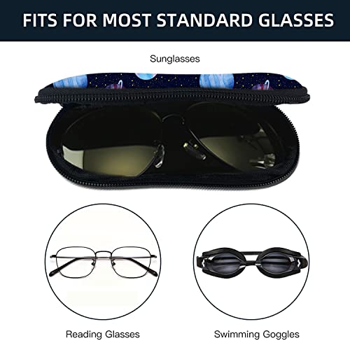 Sunglasses Soft Case with Carabiner Ultra Light Neoprene Zipper Glasses Case - color: Planet