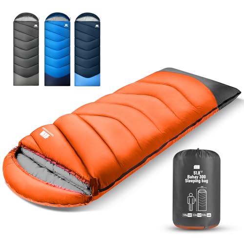 Sleeping Bags for Adults Cold Weather & Warm,Backpacking Camping Sleeping Bag for Tall Girls Boys,Lightweight,Compact,Waterproof Camping Gear for Traveling,Hiking,Hotel,Outdoor & Indoor - color: Orange, size: 4lb(40-60℉)