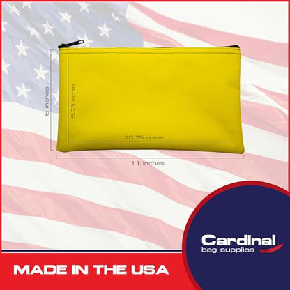 Multipack of 2 Compact Zipper Cloth Pouches, Zipper Bag, Travel Toiletry, Cosmetics, Stationary Case, 11 x 6 inches (Yellow) - color: Yellow