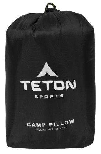 TETON Sports Camp Pillow; Great for Travel, Camping and Backpacking; Washable, Black - color: Black