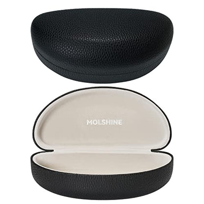 molshine Hard Shell Sunglasses Case,Classic Large Glasses Case for Sunglass,Eyeglasses with Cleaning Cloth,Pocket