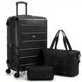 Hoteel Luggage Sets 3 Piece, 4-Yr Warranty, PC+ABS Hard Shell Expandable Suitcases with Wheels, TSA Aproved Lock and Carry on Bags, Travel Suit Case Set for Men and Women, (3-Piece, Black) - color: Black, size: 3 Piece Set (Expandable 20/DB/TB)