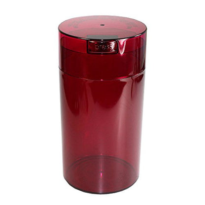 Tightvac - 3oz to 12 Ounce - Patented Airtight Container | Multi-use Vacuum Container Works as Smell Proof Containers for Herbs and Dry Goods. Red Tint - color: Red Tint Cap & Body