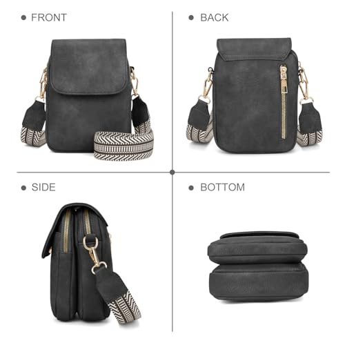 Fashion Small Crossbody Bags for Women Trendy Designer Cell Phone Purses Wallets with Card Holder Anti Theft Travel - color: Darkgrey