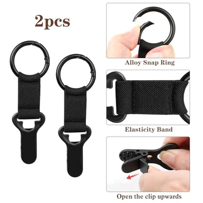 Niveaya Hat Clip for Travel on Bag - 2 Pack, Vacation Beach Cruise Essentials Accessory for Travel Handbag Backpack Luggage, Securely Hold to Keep Hat Shaped, Hands-Free, Black+Black - color: Black + Black