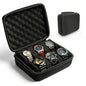 Hard Shell Watch Cases,6-Slot Watch Storage Organizer, Travel Watch Cases for Men and Women, Portable Display & Protection Box for Watches (Black)