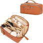Travel Makeup Bag Cosmetic Pouch Water Resistant Travel Bag for Cosmetics, Brushes, Skincare, Toiletries, Makeup Storage (brown) - color: Upgraded brown