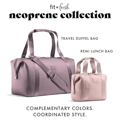 Fit & Fresh Remi Lunch Bag for Women Work – Neoprene Lunch Tote with Containers & Ice Pack, Reusable Meal Prep Lunch Box, Large Capacity, Machine Washable, Mauve - color: Mauve
