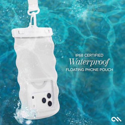 Case-Mate Wavy IP68 Waterproof Phone Pouch - Large Floating Phone Case w/Crossbody Lanyard - Cruise Ship Travel Essentials Compatible w/All Devices - Hidden Pocket for Card/Cash- Ivory Twinkle - color: Wavy Ivory Twinkle