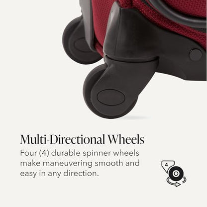 SWISSGEAR Sion Softside Expandable Spinner Luggage Durable Lightweight Travel Suitcase, Burgundy, Checked-Large - color: Burgundy, size: Checked-Large