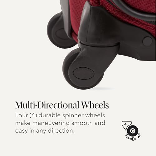 SWISSGEAR Sion Softside Expandable Spinner Luggage Durable Lightweight Travel Suitcase, Burgundy, Checked-Medium - color: Burgundy, size: Checked-Medium