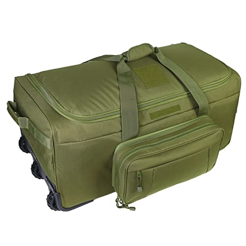 Greencity Duffel Bag Wheels Rolling Deployment Wheeled Military Suitcase Heavy-Duty Extra large deployment bag Capacity 32 Inch，Green - color: Green