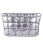 Puffy Quilted Makeup Bag, Cosmetic Bag, Travel Toiletry Organizer Pouch, Clutch for Women (Silver) - color: Silver