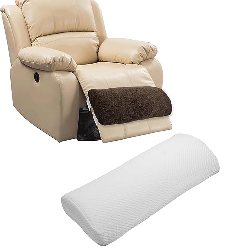 Recliner Leg Rest Cushion Sofa Footrest Pillow (23 x 10 x 2 in) Multi Purpose Half Moon Foot Pillow Under Knee Pillow for Leg, Neck, Waist, Ankle Support (1Pcs, White) - color: White, size: 1Pcs