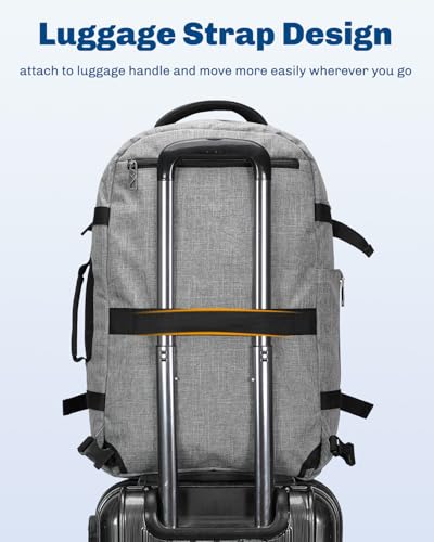 Hynes Eagle Travel Backpack 40L Flight Approved Carry on Backpack Men Large Cabin Weekender Laptop Backpack Women 15.6 inches - color: Light Grey 2023