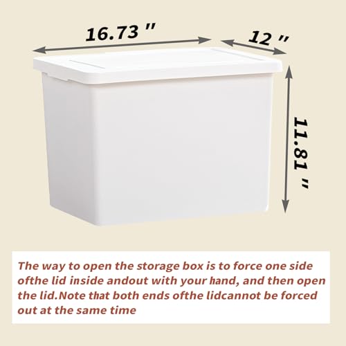 YUNGSHY 4 Pack 27 Quart White Large Stackable Storage Bins With Lids,Bathroom Closet Undersink Organizers and Storage Containers and Durable Nestable Closet, Garage, Totes (white, 27Qt.-4Pack) - size: 27Qt.-4Pack