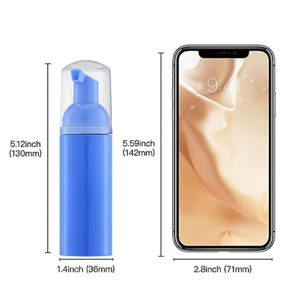 Tekson 3 PCS Soap Foam Bottle (2 oz), Empty Travel Foaming Lash Shampoo for Cleanser, Dispenser (Blue) - color: Blue, size: 3pcs