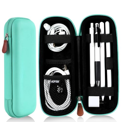 AGPTEK Case Holder for Apple Pencil, Slim PU Leather Carrying Case Pouch Cover Compatible with Apple Pen Accessories, USB Cable, Earphone, Samsung Stylus iPad Pro Pen/Pencil, Recording Pen, Green - color: Green