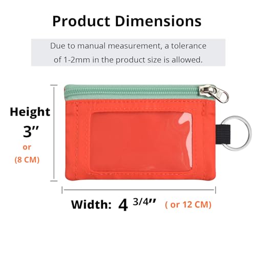 RFID Blocking Travel Wallet with Adjustable Lanyard, Small Nylon Zipper Pouch and Badge Holder for ID, Credit Cards, Cash, Keys, Commuters (Blazing Orange) - color: Blazing Orange
