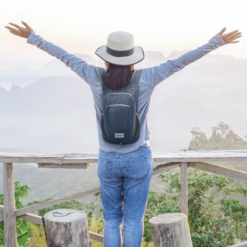 G4Free 10L/15L Hiking Backpack Lightweight Packable Hiking Daypack Small Travel Outdoor Foldable Shoulder Bag - color: Dark Blue, size: 10L