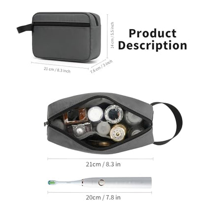 Travel Hanging Toiletry Bag with Carry Handle - Water-Resistant Small Cosmetic Organizer for Men & Women, Makeup, Shaving Kit, Gym & Travel Essentials (Charcoal Gray) - color: Charcoal Gray