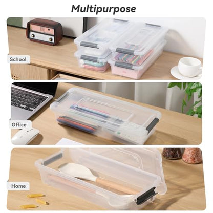 8 Pack 4QT Clear Plastic Storage Bins with Lids Stackable Storage Box for Crafts, Supplies Plastic Container Bins for Organizing (Small 8Pack) - size: Small 8Pack