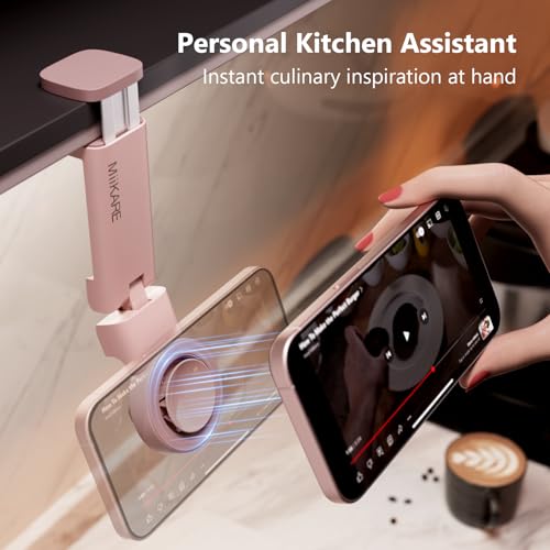MiiKARE Travel Essentials Magnetic Airplane Phone Holder, Universal Handsfree Phone Mount for Flying with 360 Degree Rotation, Travel Must Haves Phone Stand for Desk, Tray Table, Pink - color: Pink-Magnet