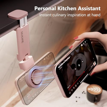 MiiKARE Travel Essentials Magnetic Airplane Phone Holder, Universal Handsfree Phone Mount for Flying with 360 Degree Rotation, Travel Must Haves Phone Stand for Desk, Tray Table, Pink - color: Pink-Magnet