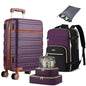 YAMTION Luggage Sets 6 Piece,Hardside 20In Suitcase with Spinner Wheels,TSA Lock,Carry On Suitcase Travel Essentials for Personal Items,Purple - color: Purple