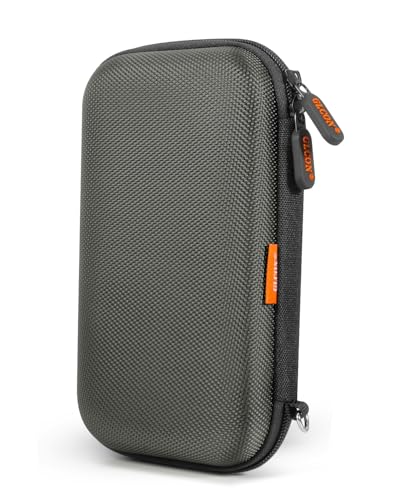 Silver-Gray Shockproof Hard EVA Carrying Case Travel Pouch for External Hard Drive, Power Bank, Cell Phone, Cable, Cord - Portable Small Electronic Accessories Organizer Storage Zipper Pouch - color: Silver-Gray
