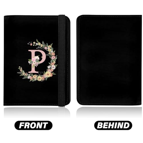 Cute Passport Holder and Holder Combo Passport Cover with RFID Blocking Women Men Compatible Wallet Credit Card Protector (Black-P) - color: Black-P