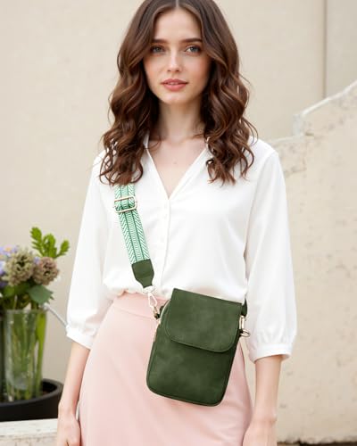 Fashion Small Crossbody Bags for Women Trendy Designer Cell Phone Purses Wallets with Card Holder Anti Theft Travel - color: Darkgreen