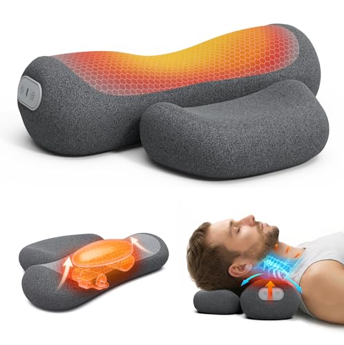 Yunari 3-in-1 Rechargeable Neck Massager Pillow with Heating & Traction, 2026 Latest Patented Ergonomic Cervical Pillow for Deep Tissue Neck Pain Relief, Shoulder & Neck Hump Corrector for Women, Men