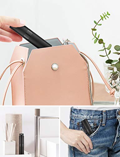 LISAPACK 8ML Atomizer Perfume Spray Bottle for Travel, Empty Refillable Cologne Dispenser, Portable Sprayer (Matte Black) - color: Matte Black