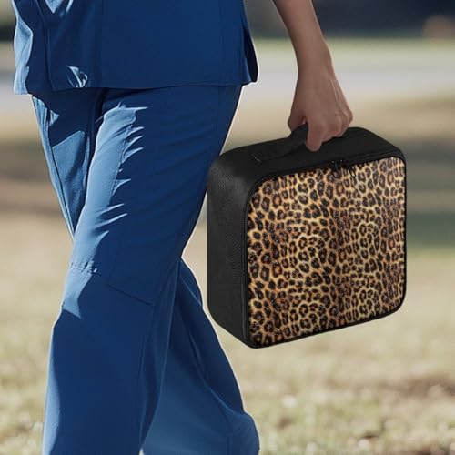 Empty First Aid Bag Leopard Print Medical Bag Empty Large Capacity for Home Office and Travel Use Lightweight Washable Soft Fabric - color: Leopard Print