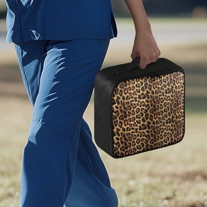 Empty First Aid Bag Leopard Print Medical Bag Empty Large Capacity for Home Office and Travel Use Lightweight Washable Soft Fabric - color: Leopard Print