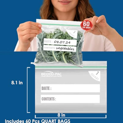 BEIDOU-PAC Combo Storage Zip Bags 350 Count, Resealable Variety Pack With Organizer, Reclosable Clear Plastic Snack, Sandwich, Quart, Gallon Assorted Size Bags - style: Zip | Variety Pack | 350 count