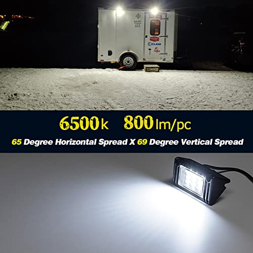 Chelhead RV Porch Light White Aluminum Base 12V DC RV Exterior Led Lighting Outside Lights Compatible with RV Camper Trailers Porches Towing 5th Wheels Utility Vehicles Boat - color: White Light-White Housing