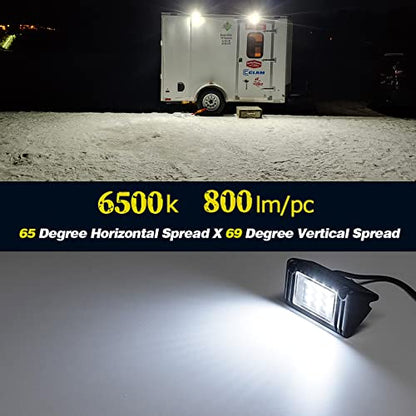 Chelhead RV Porch Light White Aluminum Base 12V DC RV Exterior Led Lighting Outside Lights Compatible with RV Camper Trailers Porches Towing 5th Wheels Utility Vehicles Boat - color: White Light-White Housing