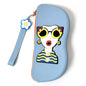 Longjet Soft Silicone Eyeglasses Pouch Case for Glasses and Sunglasses with Zipper Closure and Wristlet Strap - color: Baby Blue