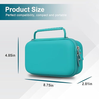 Canboc Carrying Case for Ceptics Universal Travel Adapter Kit, World Travel Adapter Kit Box with Removable Shoulder Strap, Zipper Mesh Bag fit USB Cable, Turquoise (Case Only) - color: Turquoise+Turquoise