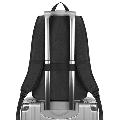 Mancro Business Travel Laptop Backpack, Anti Theft Slim Laptop Bag for Men and Women, Tech Computer Bag Fits 15.6 Inch Laptop and Notebook (Black) - color: Black, size: 15.6 inch